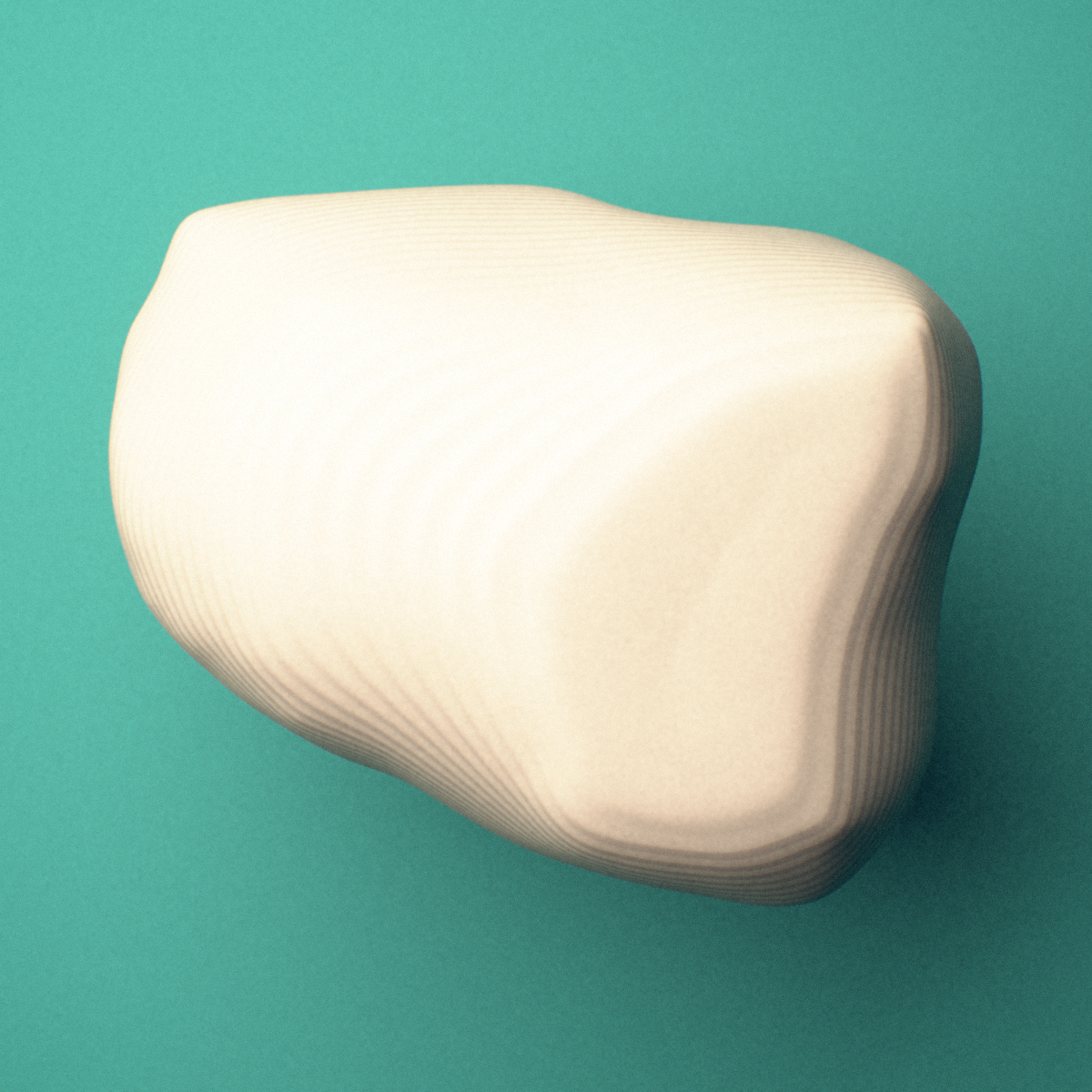 3D-printed Left little toe middle phalanx, close-up view showing the base.