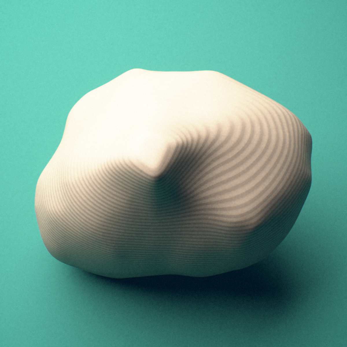 3D-printed Left little toe middle phalanx, close-up view showing the head (trochlea).