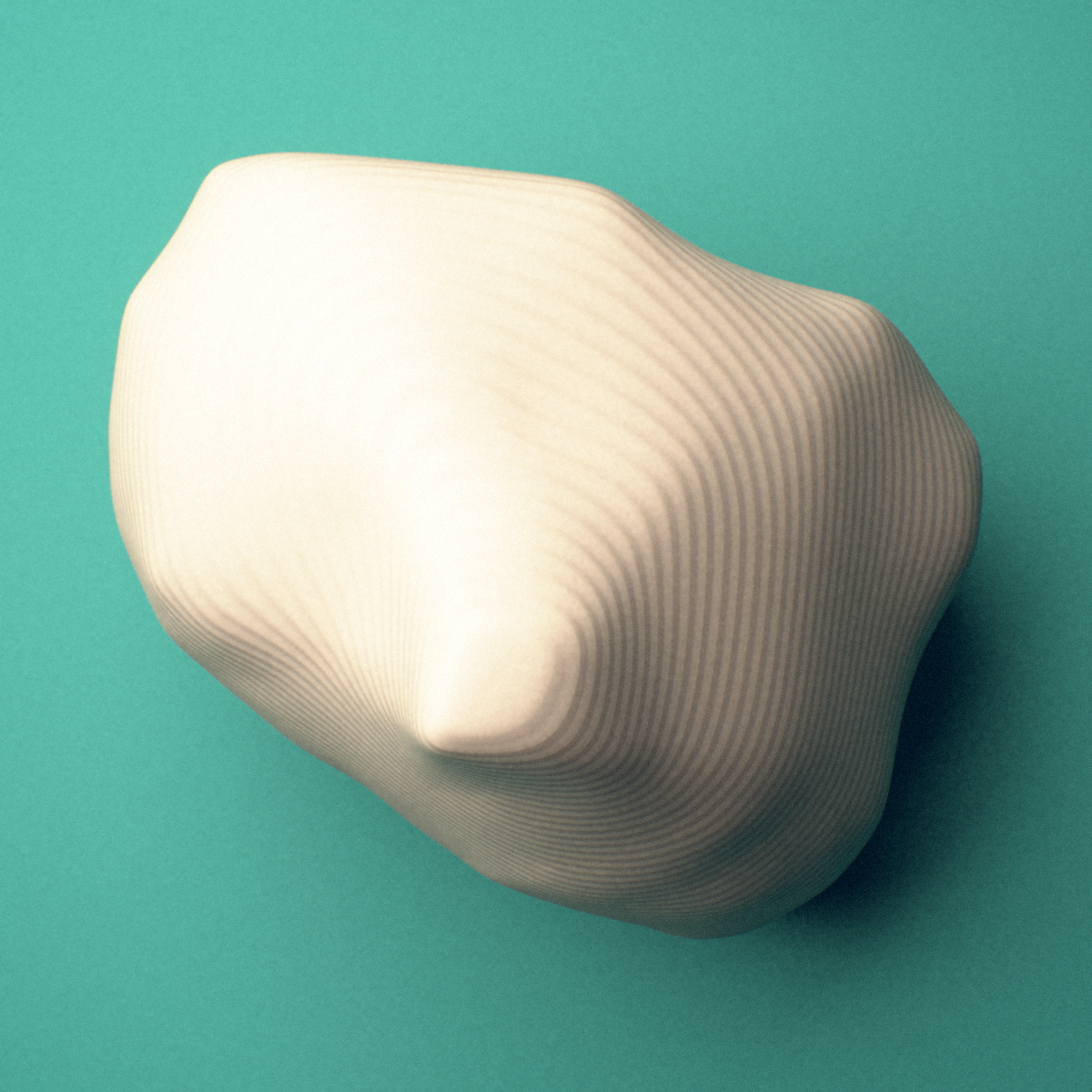 3D-printed Right little toe middle phalanx, oblique view showing the base and head (trochlea).