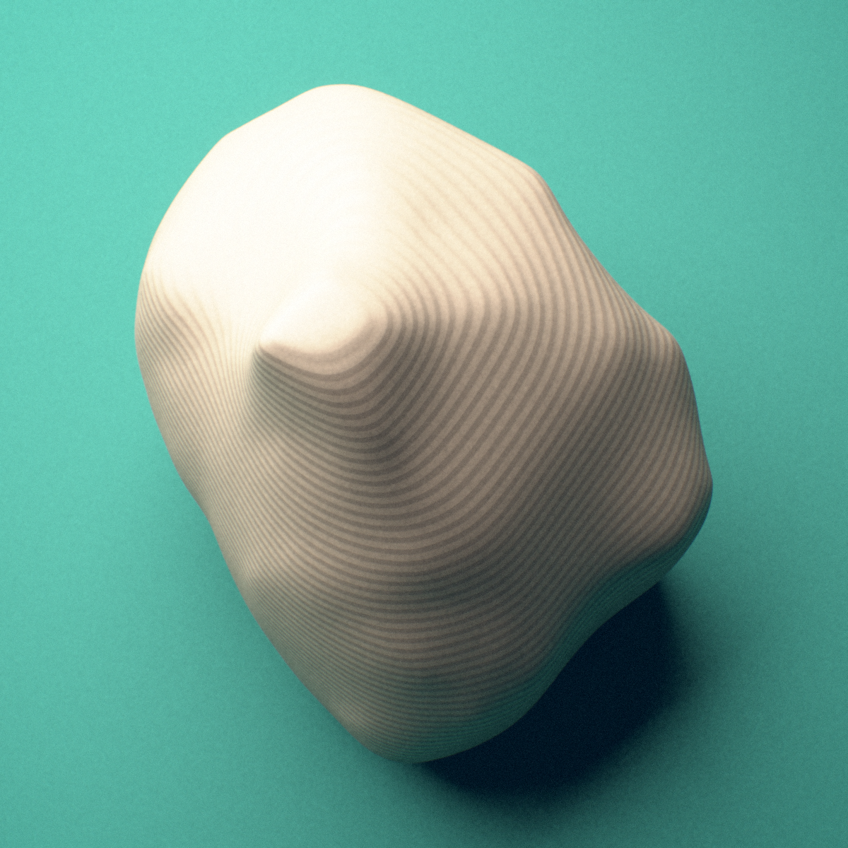 3D-printed Right little toe middle phalanx, close-up view showing the head (trochlea).