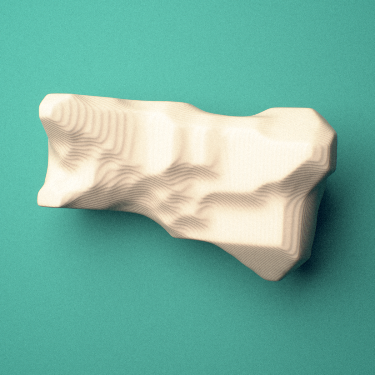 3D-printed Left little finger middle phalanx, close-up view showing the base.