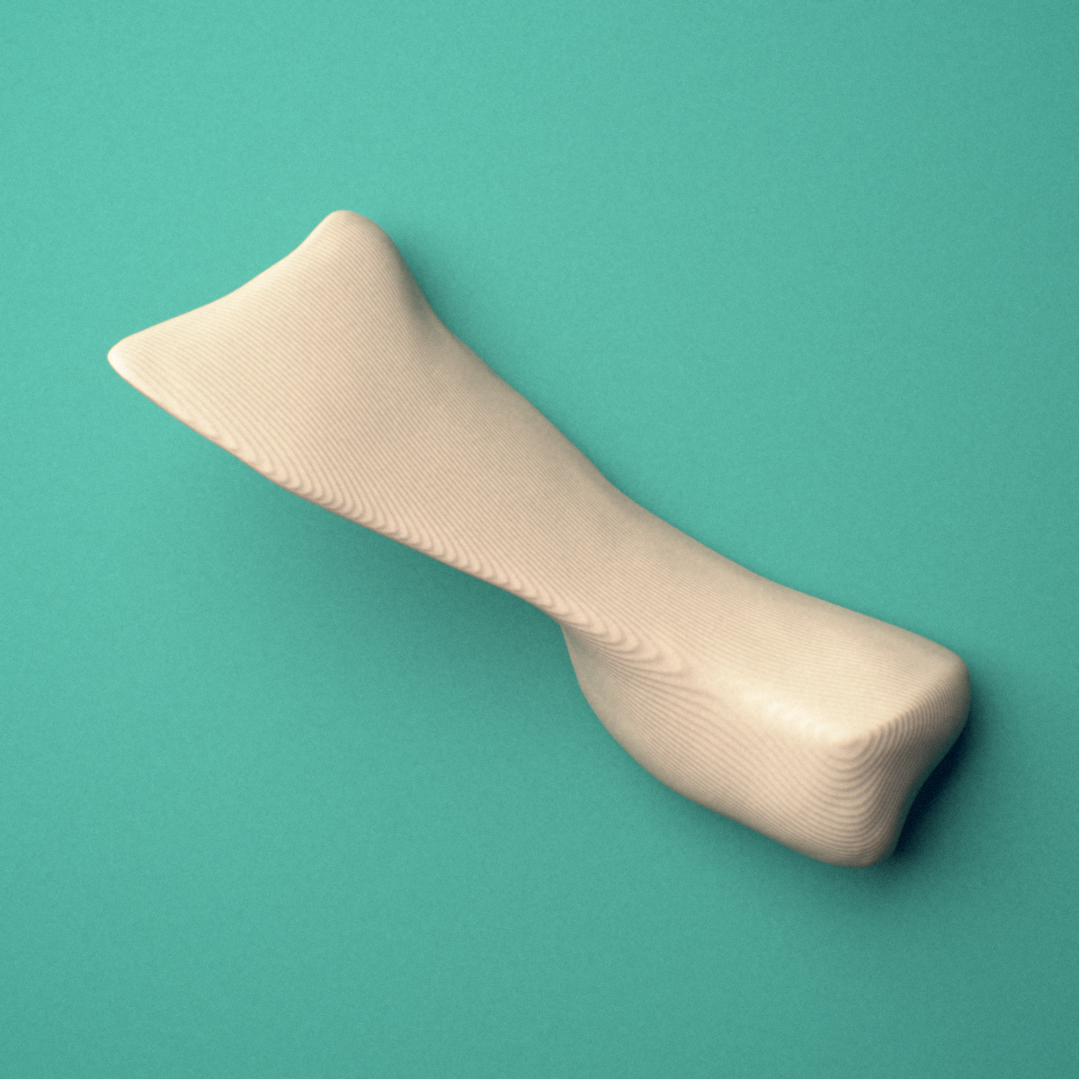 3D-printed Left nasal bone, oblique view showing the nasal bridge.