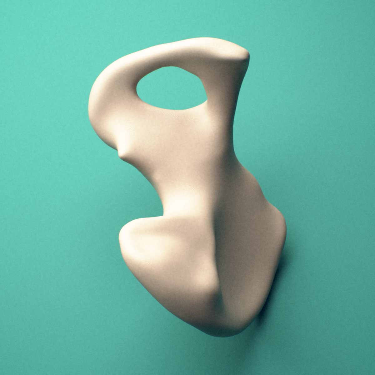 3D-printed Right hip bone (os coxae), male pelvis, lateral view showing the ischial tuberosity.