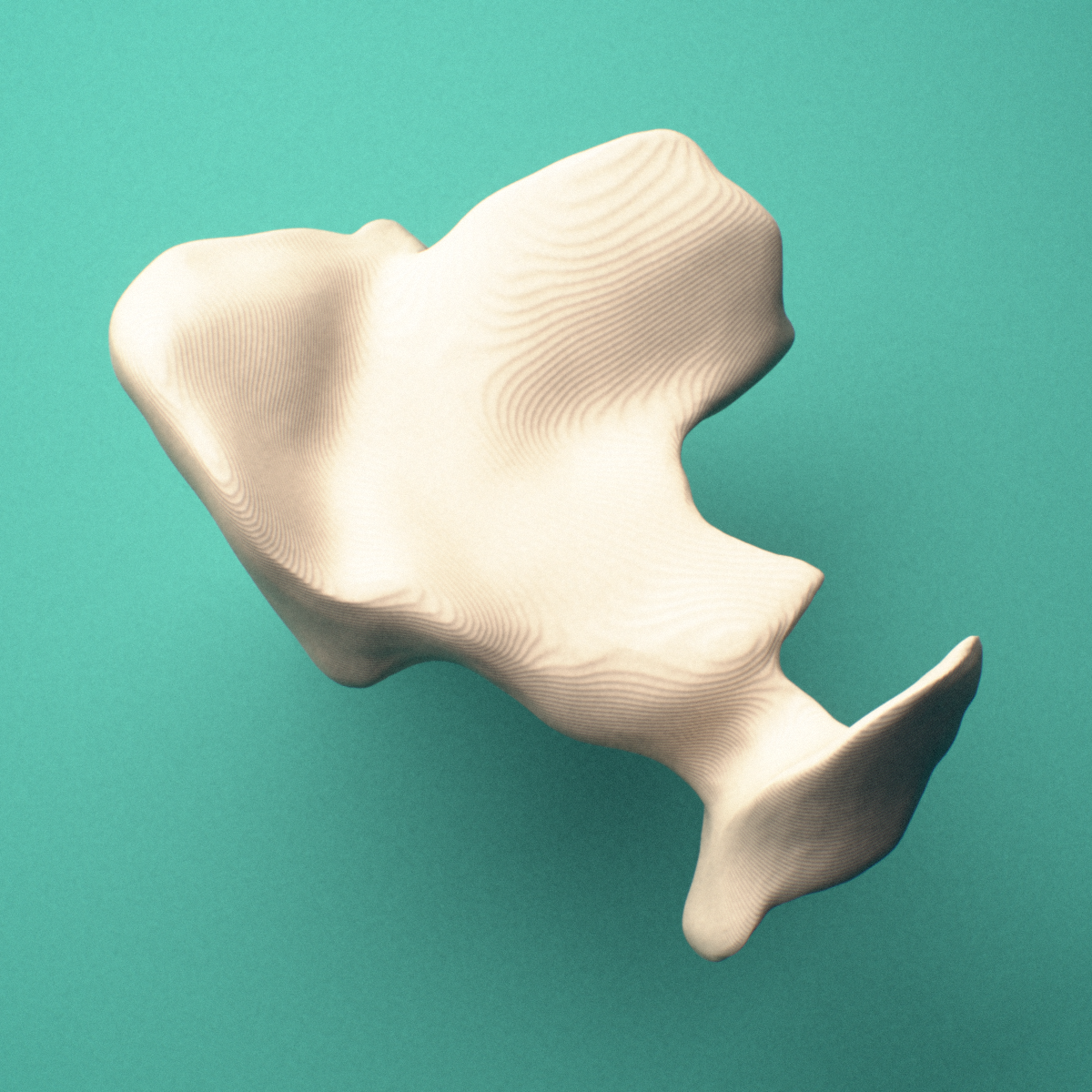 3D-printed Left palatine bone, lateral view showing the pyramidal process.
