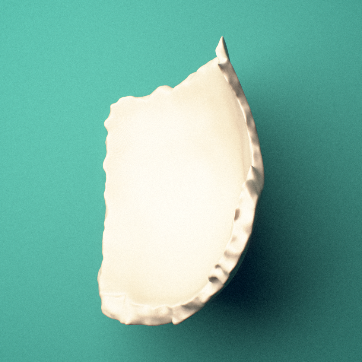 3D-printed Left parietal bone, anterior oblique view showing the external convex surface.