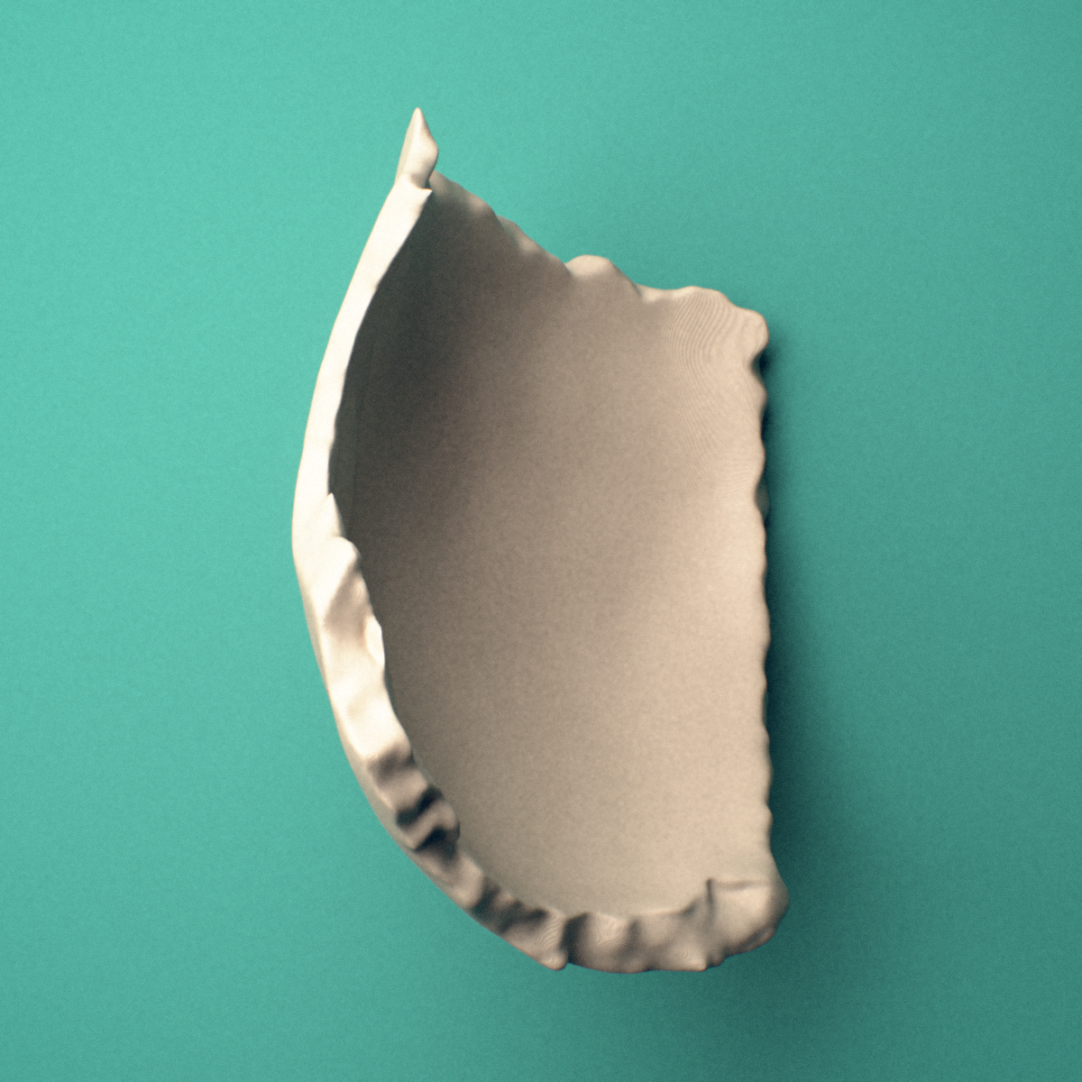3D-printed Right parietal bone, anterior oblique view showing the external convex surface.