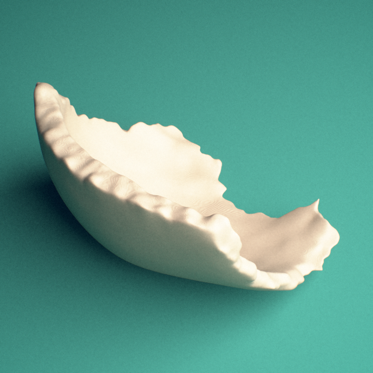 3D-printed Right parietal bone, posterior oblique view showing the external convex surface.
