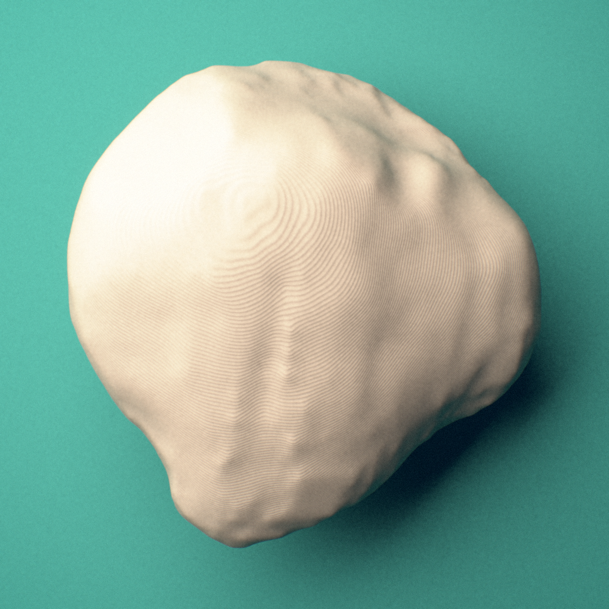 3D-printed Right patella (kneecap), posterior oblique view showing the apex.