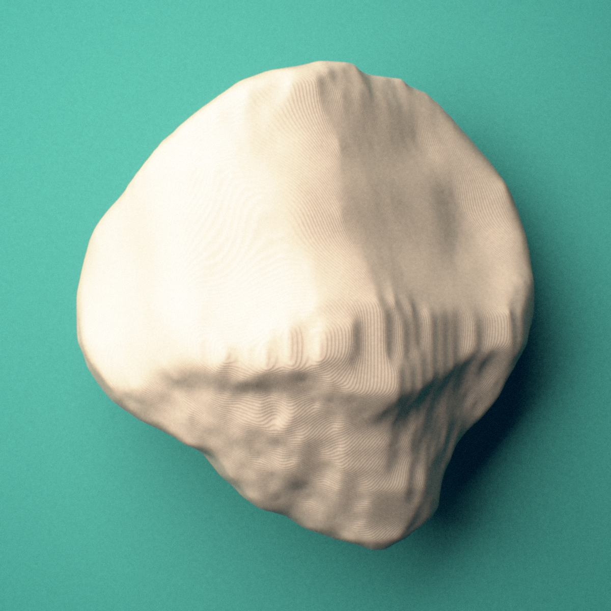 3D-printed Right patella (kneecap), superior view showing the base.