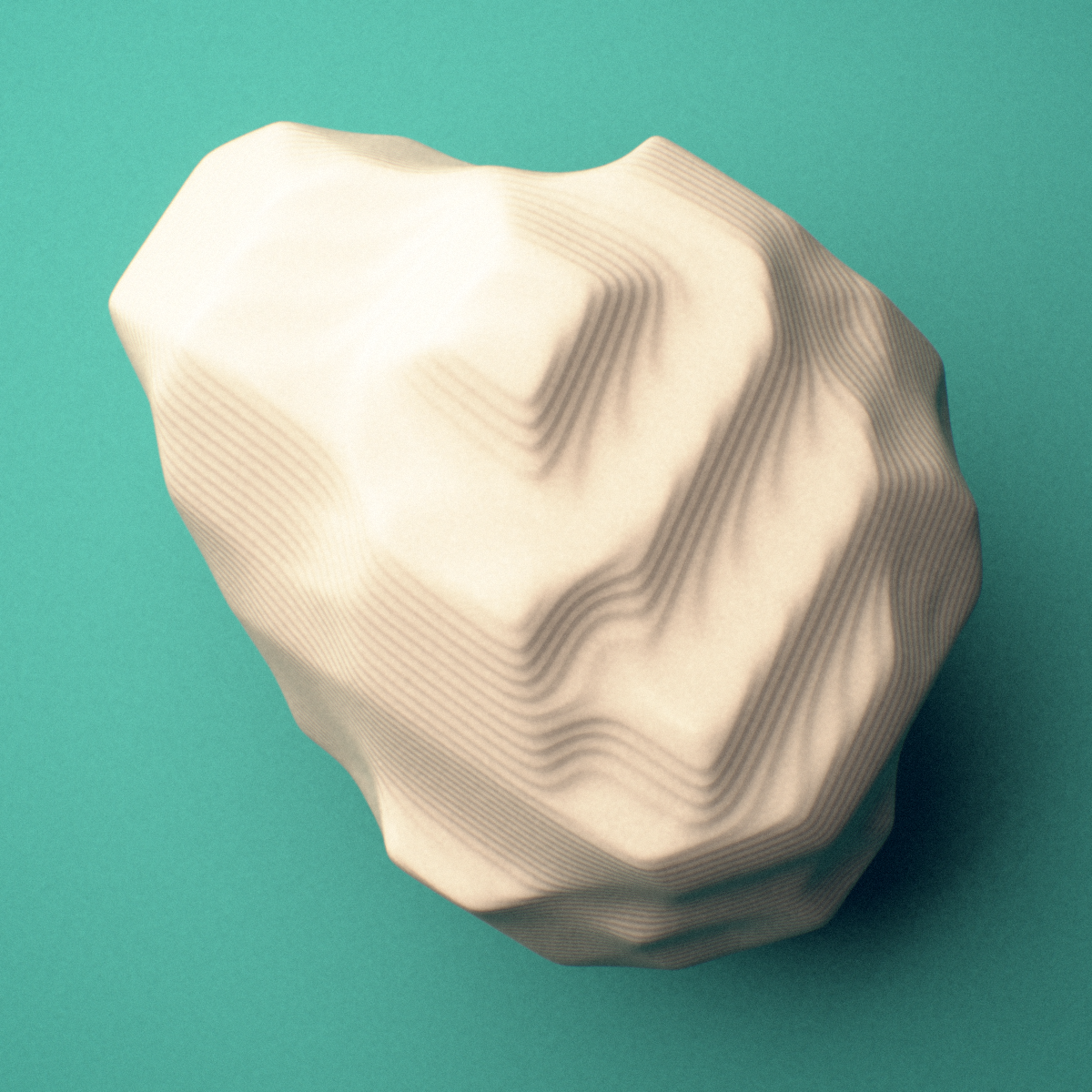 3D-printed Left pisiform bone (wrist), oblique view showing the single flat articular facet.