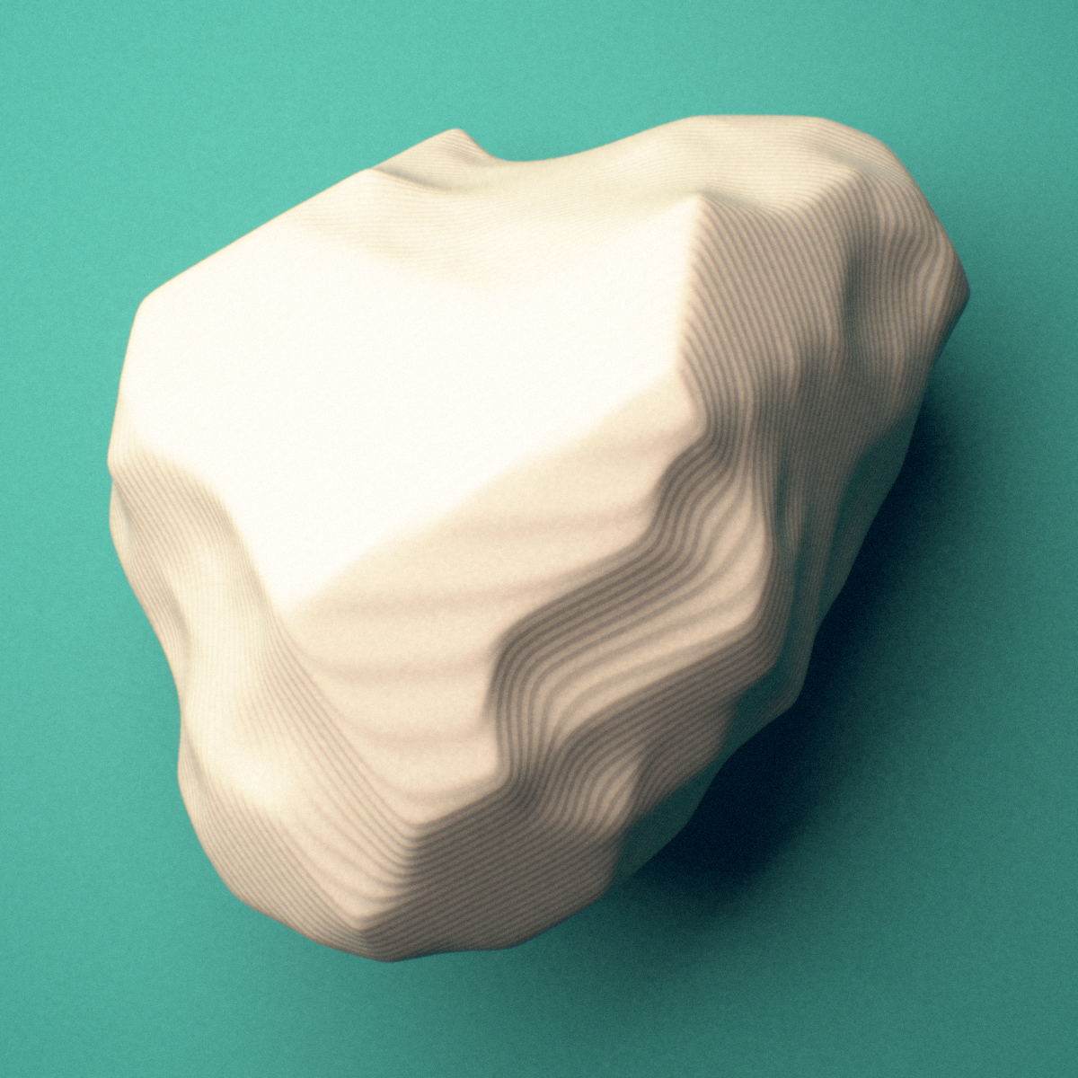 3D-printed Left pisiform bone (wrist), oblique view showing the pea-shaped body.