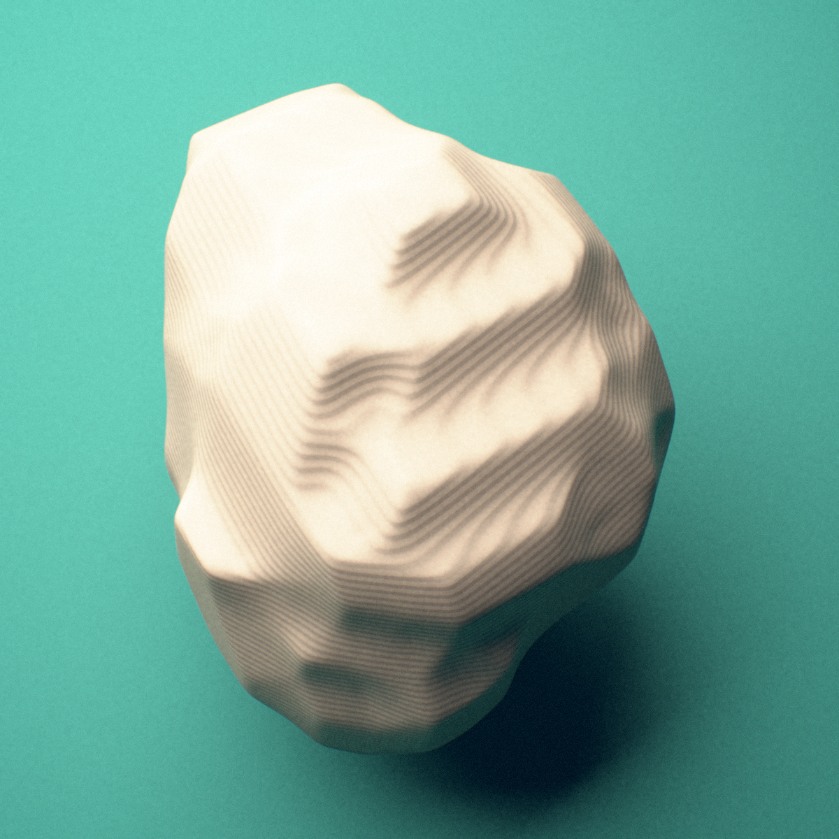 3D-printed Left pisiform bone (wrist), lateral view showing the palmar surface.