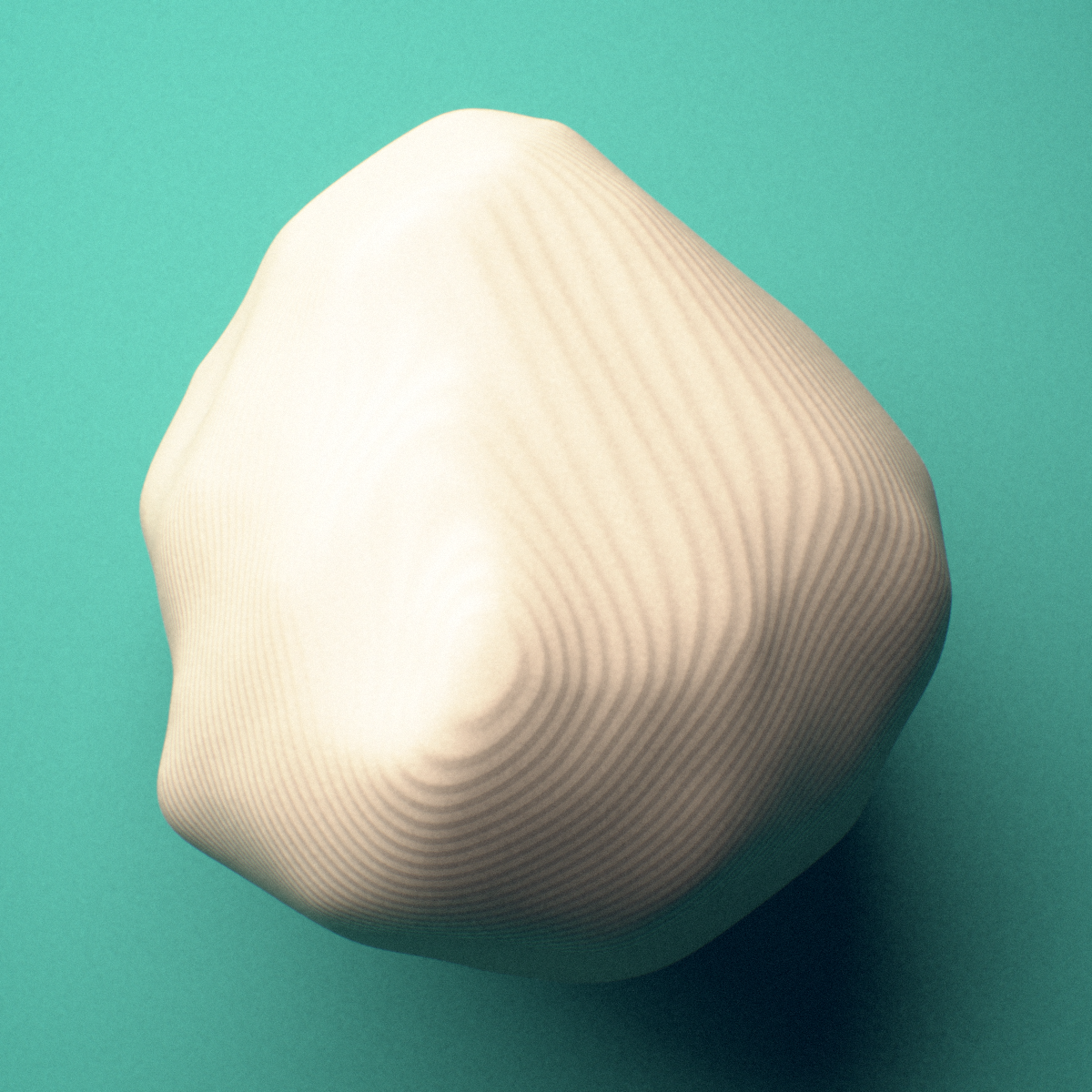 3D-printed Right pisiform bone (wrist), lateral view showing the palmar surface.