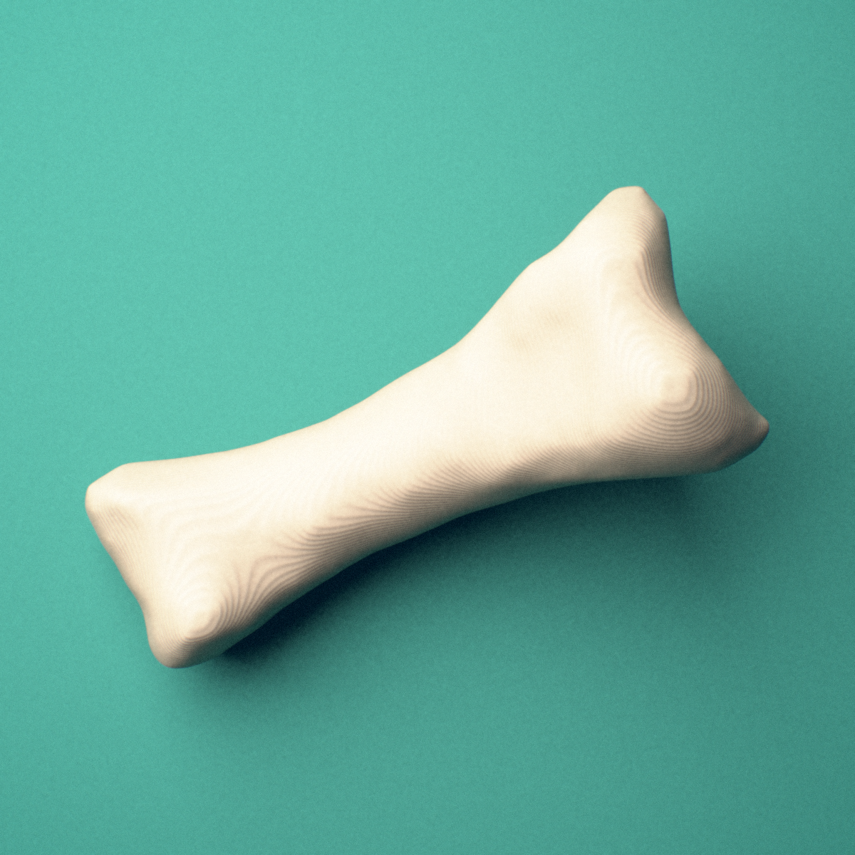 3D-printed Right fourth toe proximal phalanx, close-up view showing the base.