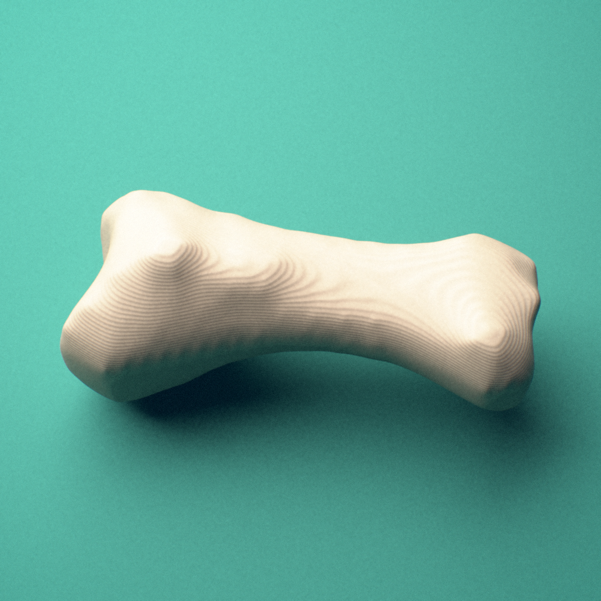3D-printed Left little toe proximal phalanx, close-up view showing the head (trochlea).