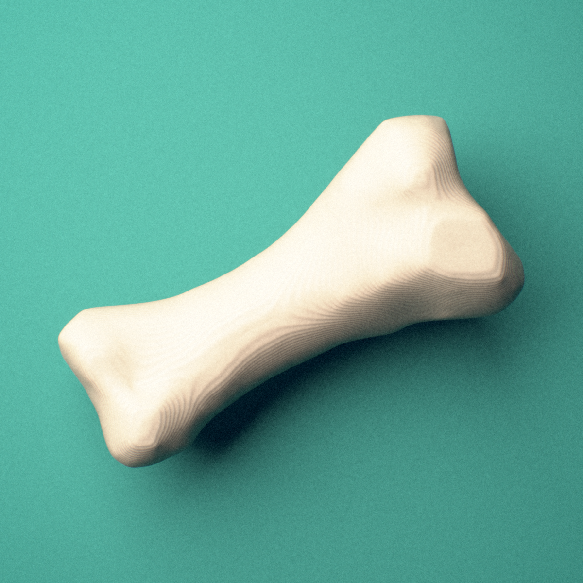 3D-printed Right little toe proximal phalanx, close-up view showing the base.