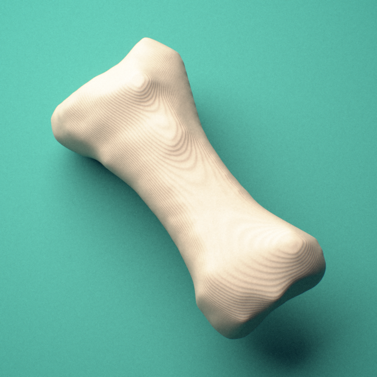 3D-printed Right little toe proximal phalanx, close-up view showing the head (trochlea).