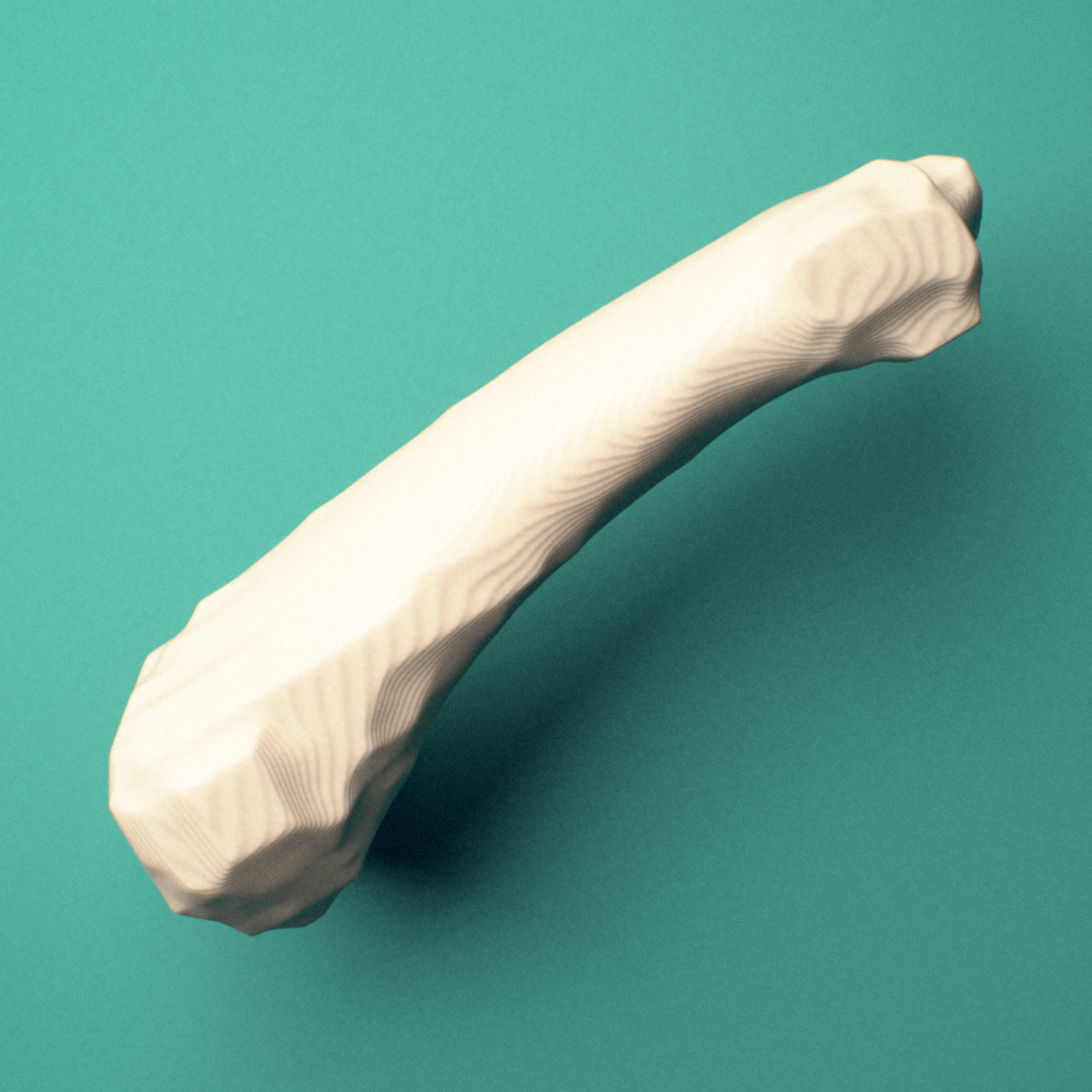 3D-printed Left index finger proximal phalanx, close-up view showing the base.