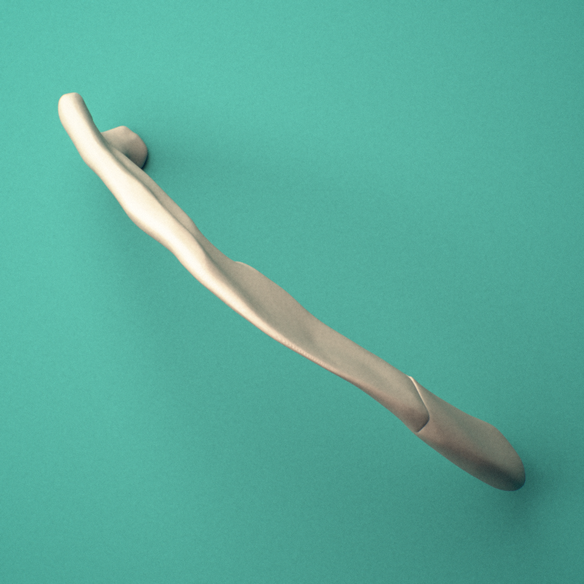 3D-printed Right first rib (true rib), lateral view showing the costal groove along the shaft.
