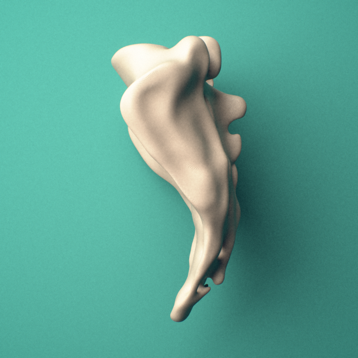 3D-printed Sacrum, male pelvis, oblique close-up view showing the sacral promontory and ala.
