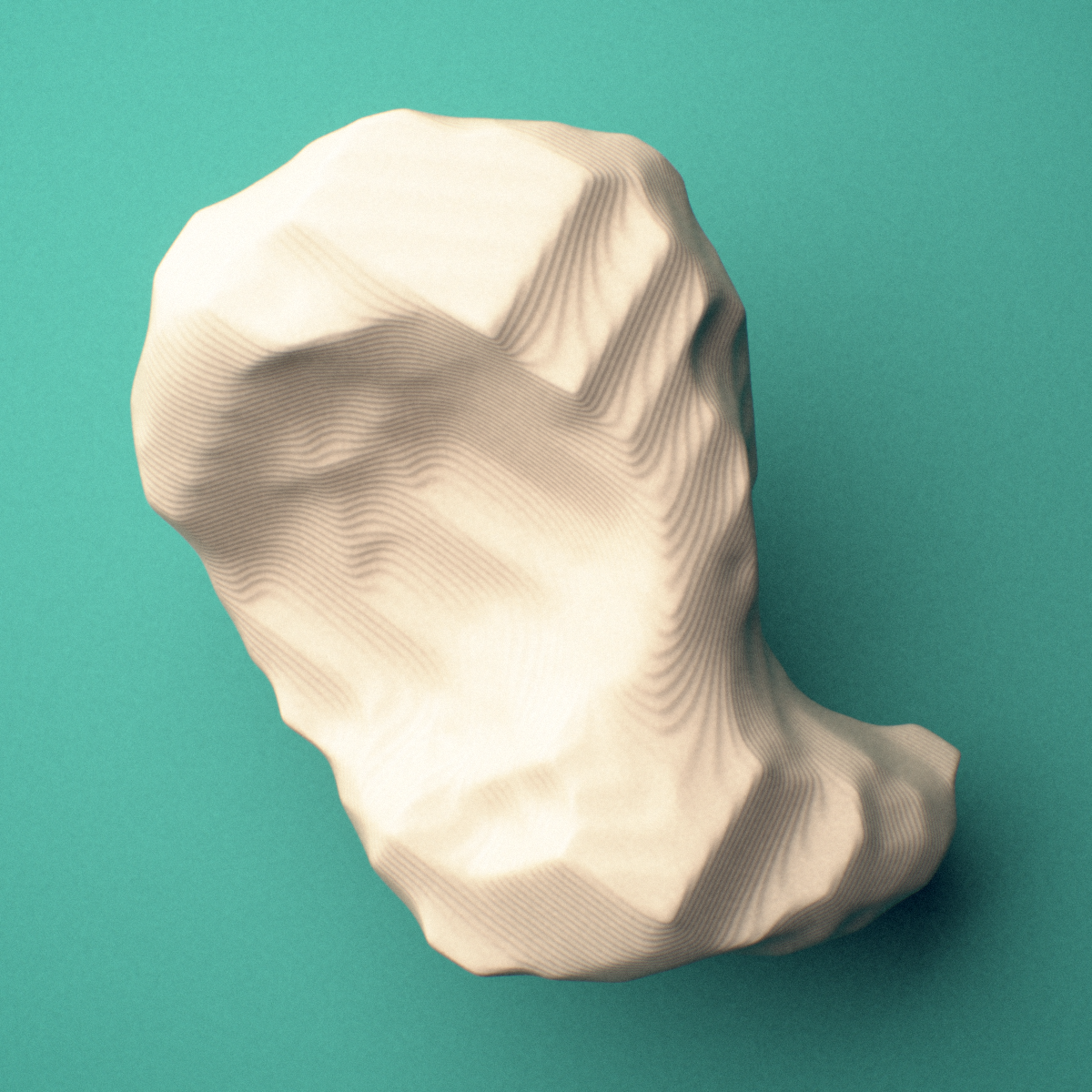 3D-printed Left scaphoid bone (wrist), oblique view showing the scaphoid tubercle.