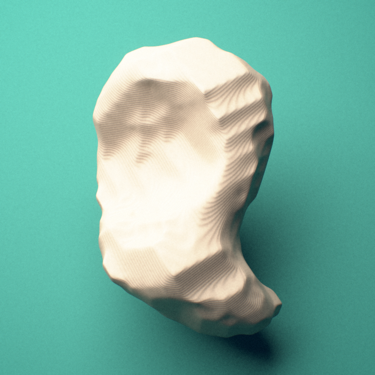 3D-printed Left scaphoid bone (wrist), lateral view showing the waist.