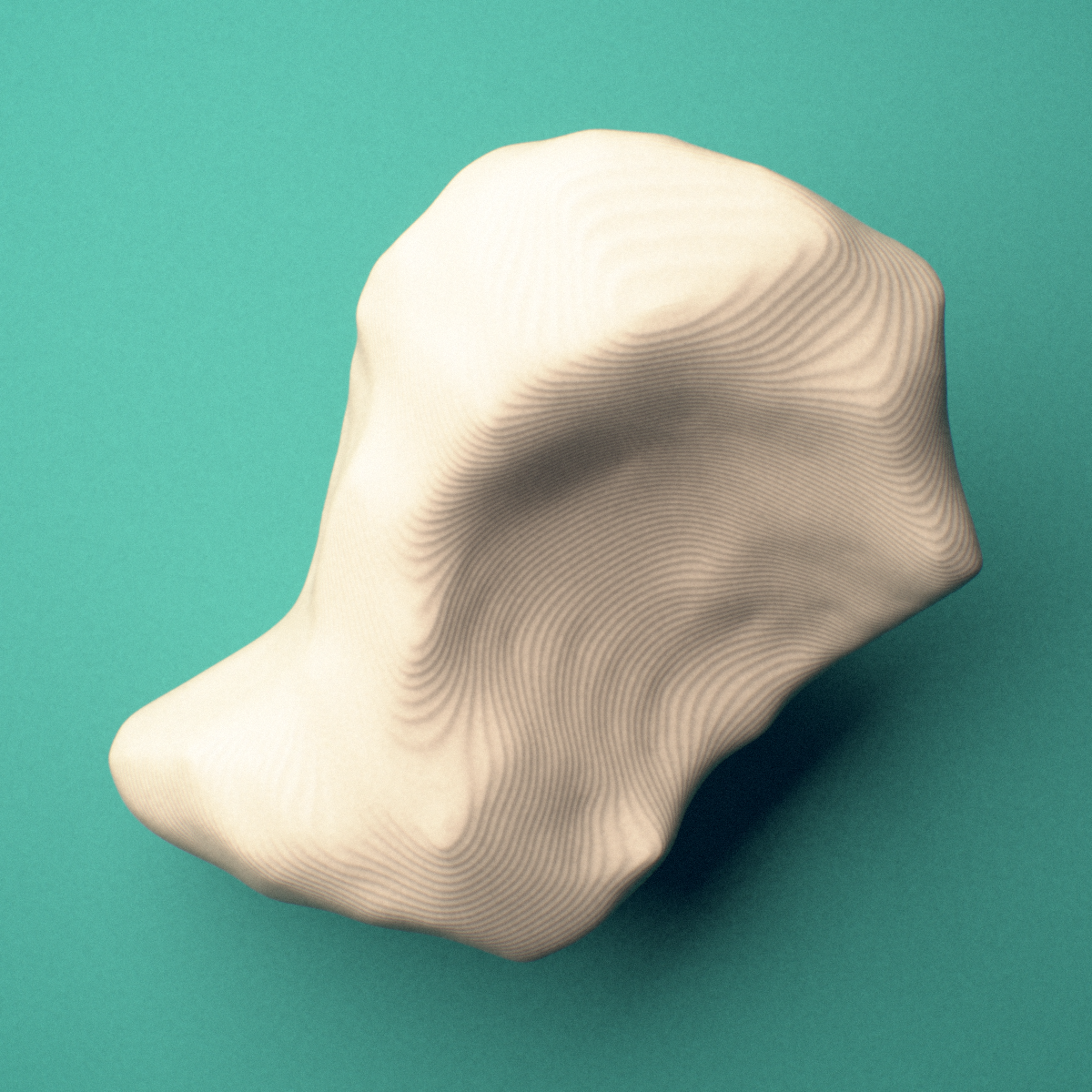 3D-printed Right scaphoid bone (wrist), oblique view showing the proximal pole (radial articular surface).