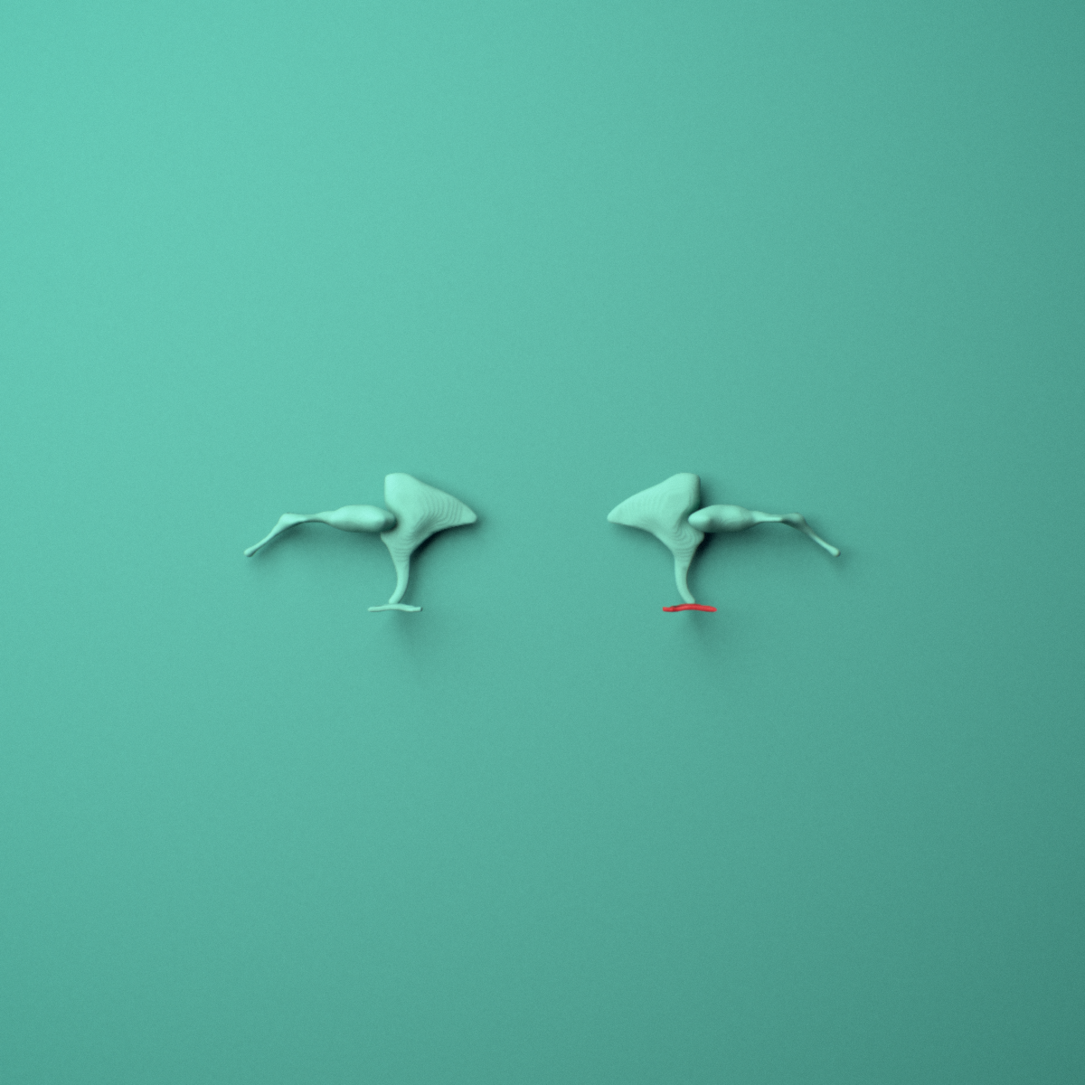 3D model of the Right stapes (middle ear ossicle) shown in position within a full skull model, anterior view.