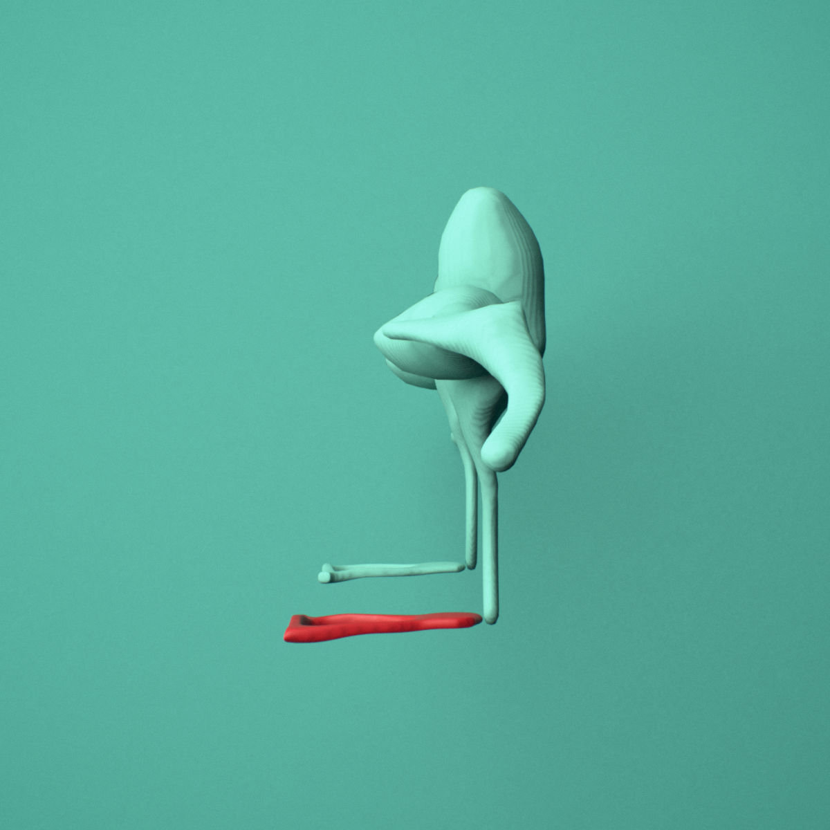 3D model of the Right stapes (middle ear ossicle) shown in position within a full skull model, left lateral view.