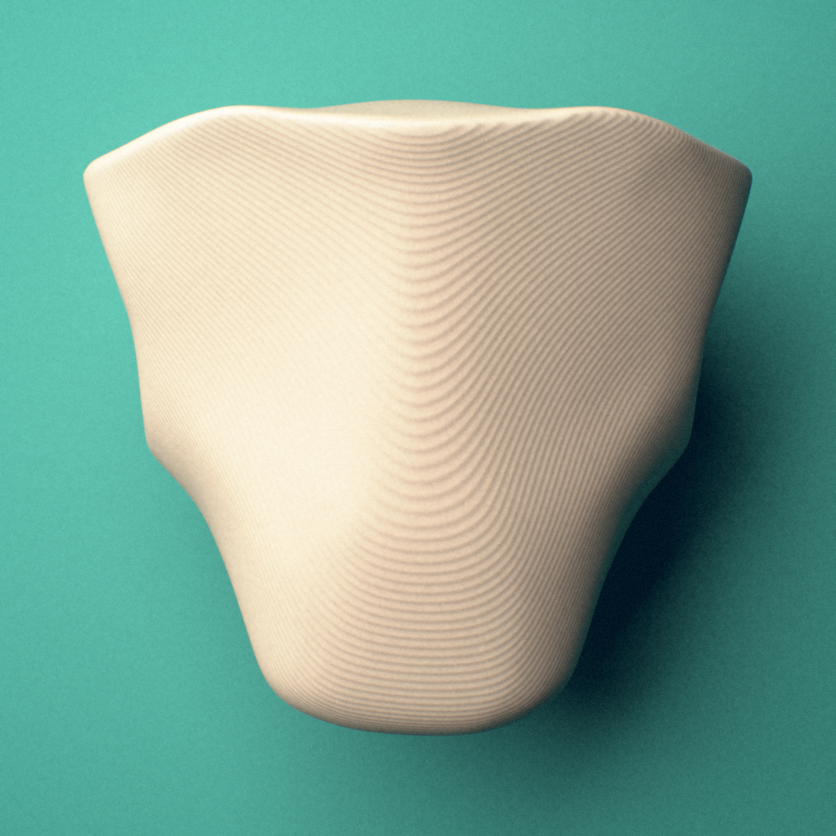 3D-printed Sternum xiphoid process, inferior view showing the tapered tip.