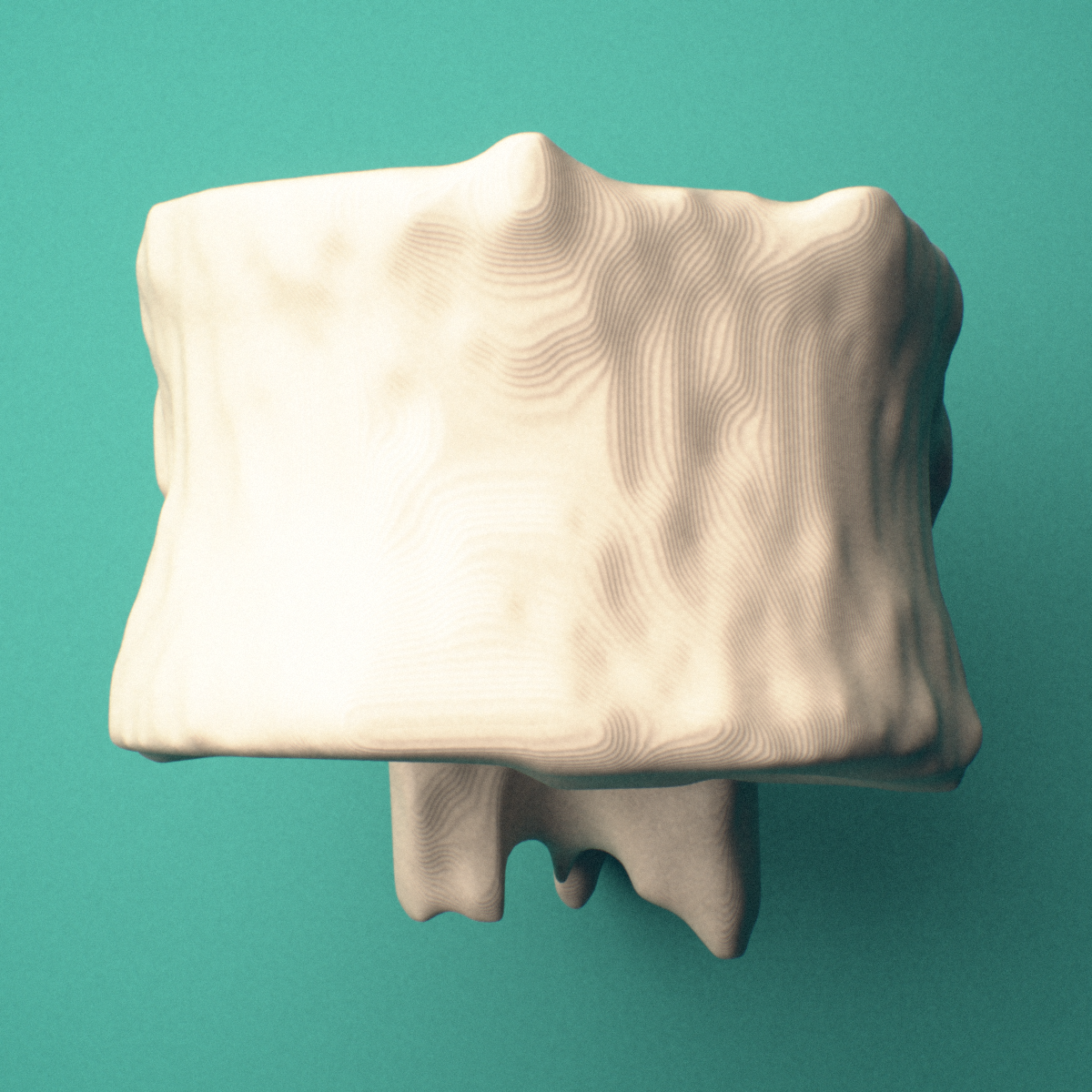 3D-printed T12 thoracic vertebra, anterior view showing the vertebral body.