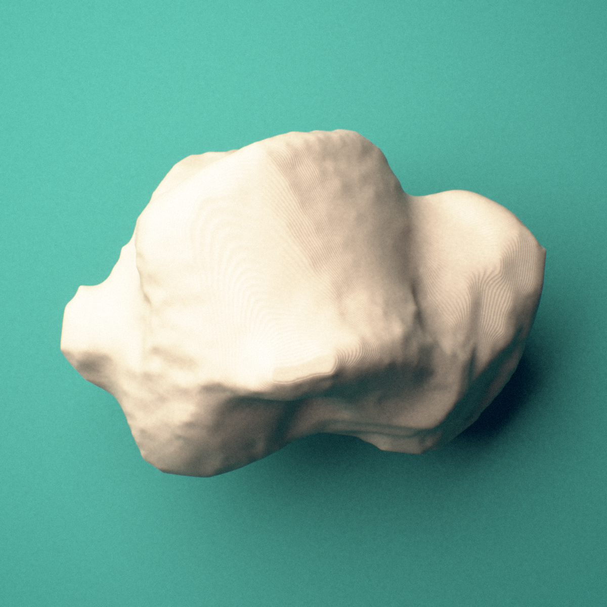 3D-printed Left talus (ankle bone), oblique view showing the trochlea (superior articular surface).