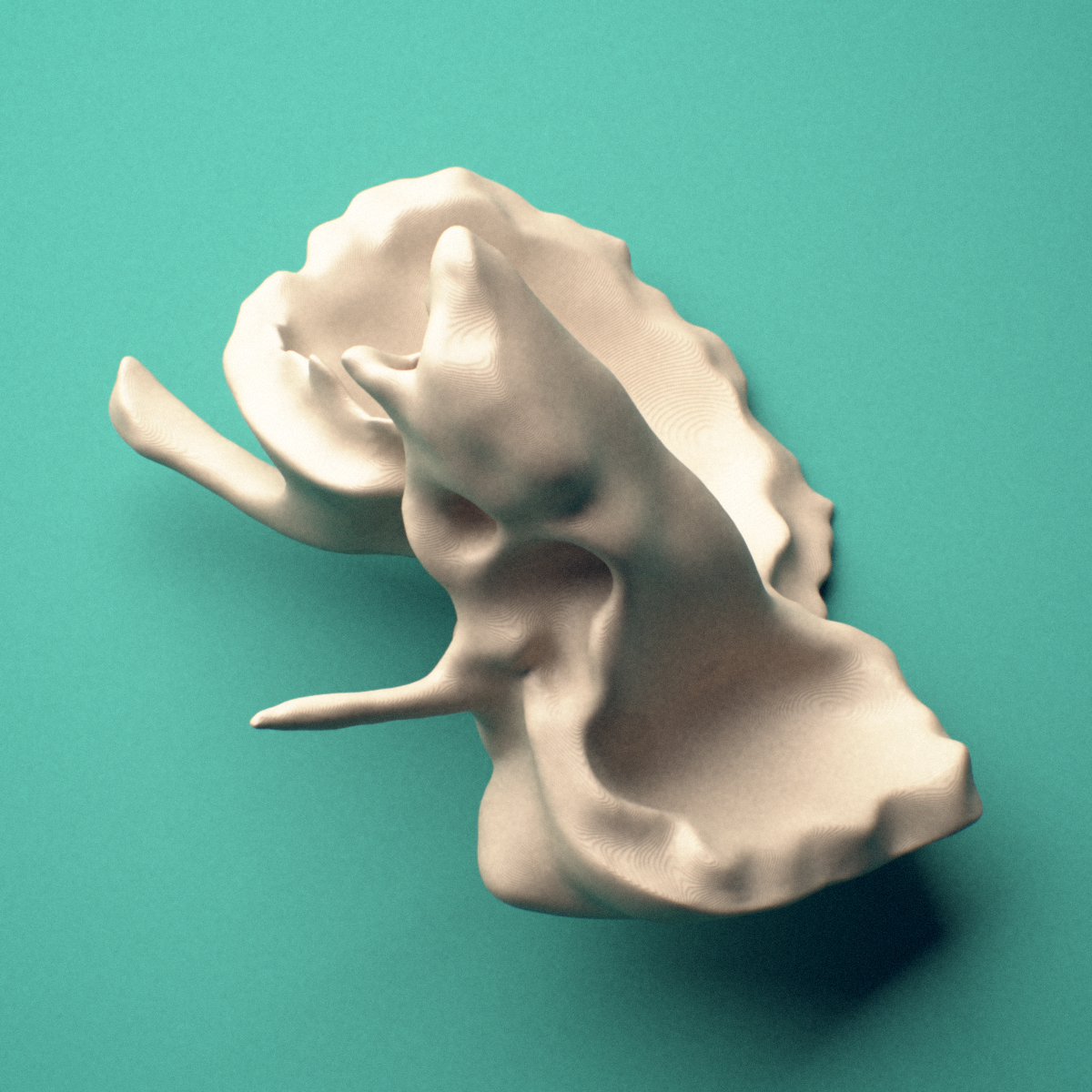 3D-printed Right temporal bone, posterior view showing the petrous portion.