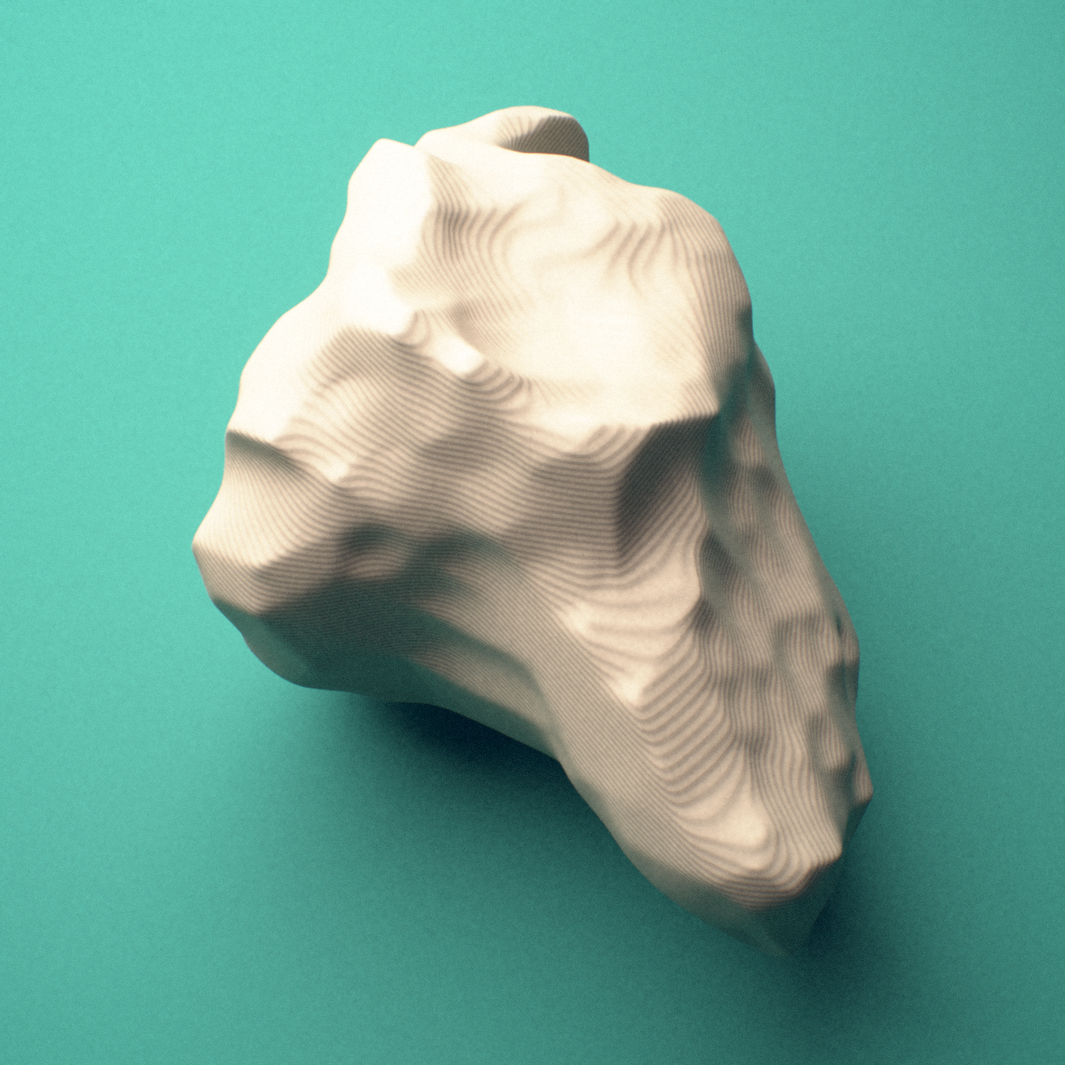 3D-printed Left trapezium bone (wrist), lateral view showing the distal articular surface.