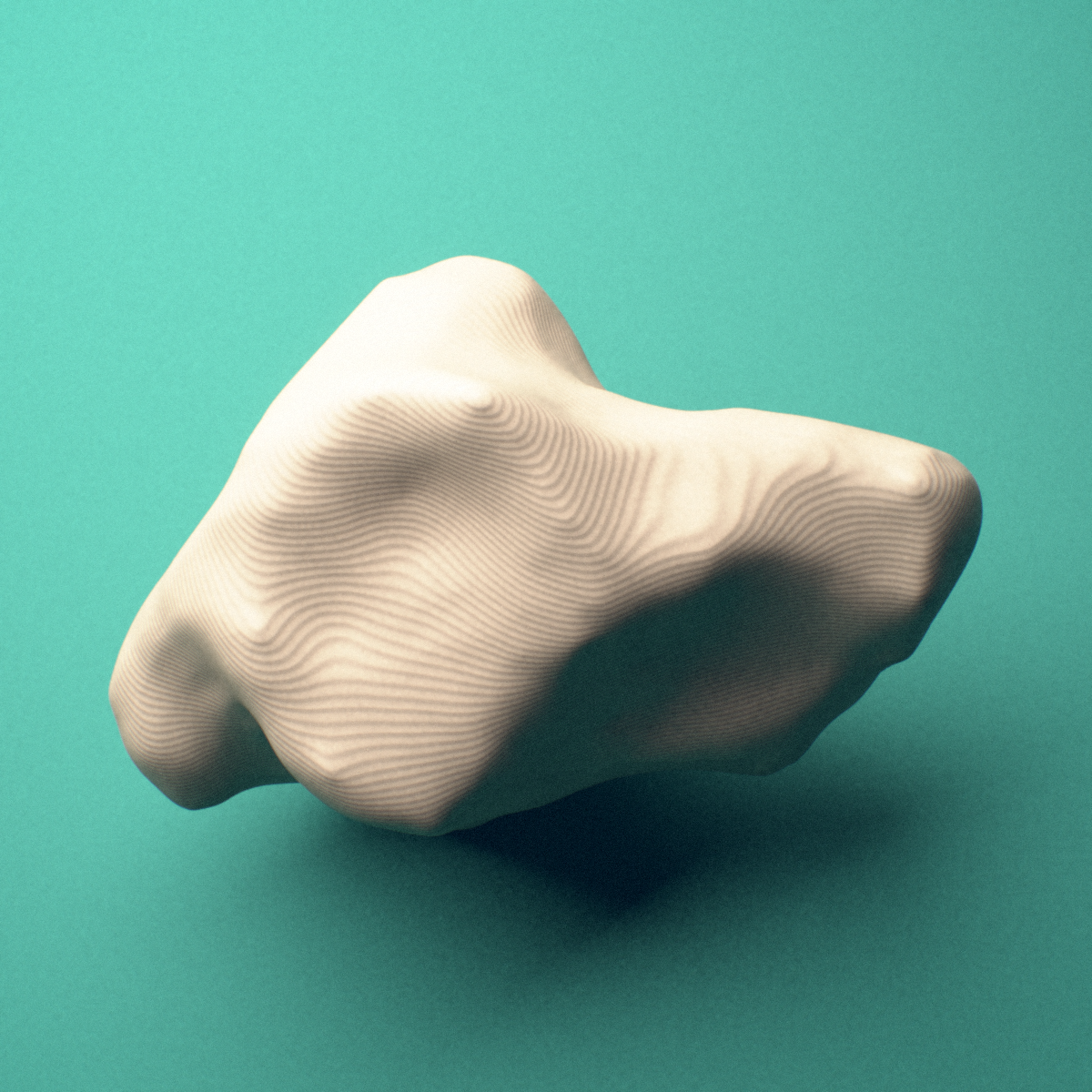 3D-printed Right trapezium bone (wrist), lateral view showing the distal articular surface.