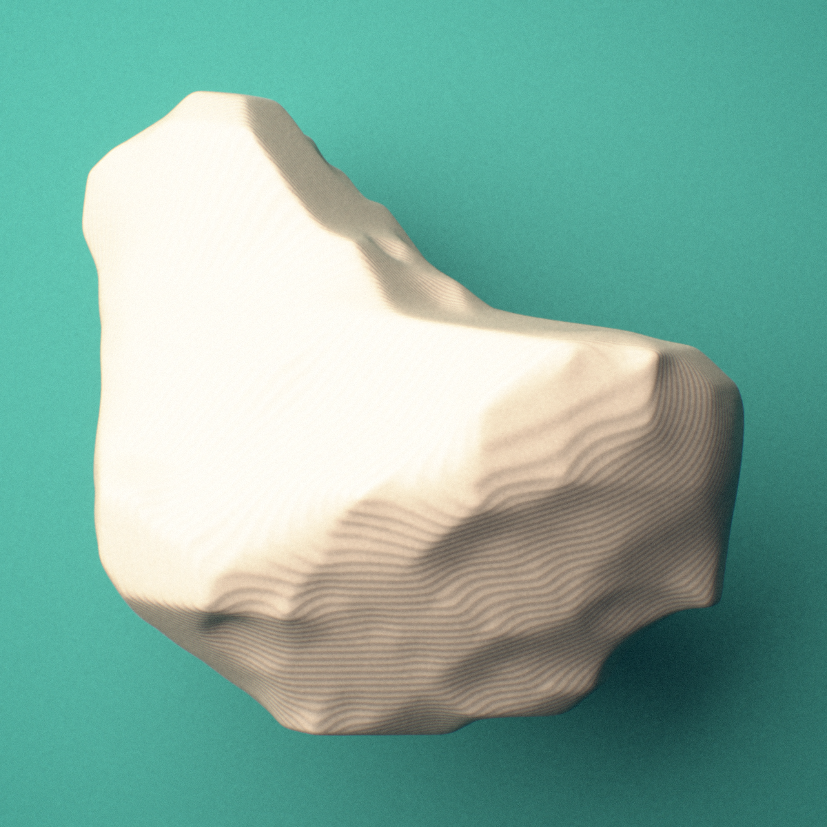 3D-printed Left trapezoid bone (wrist), oblique view showing the wedge-shaped body.