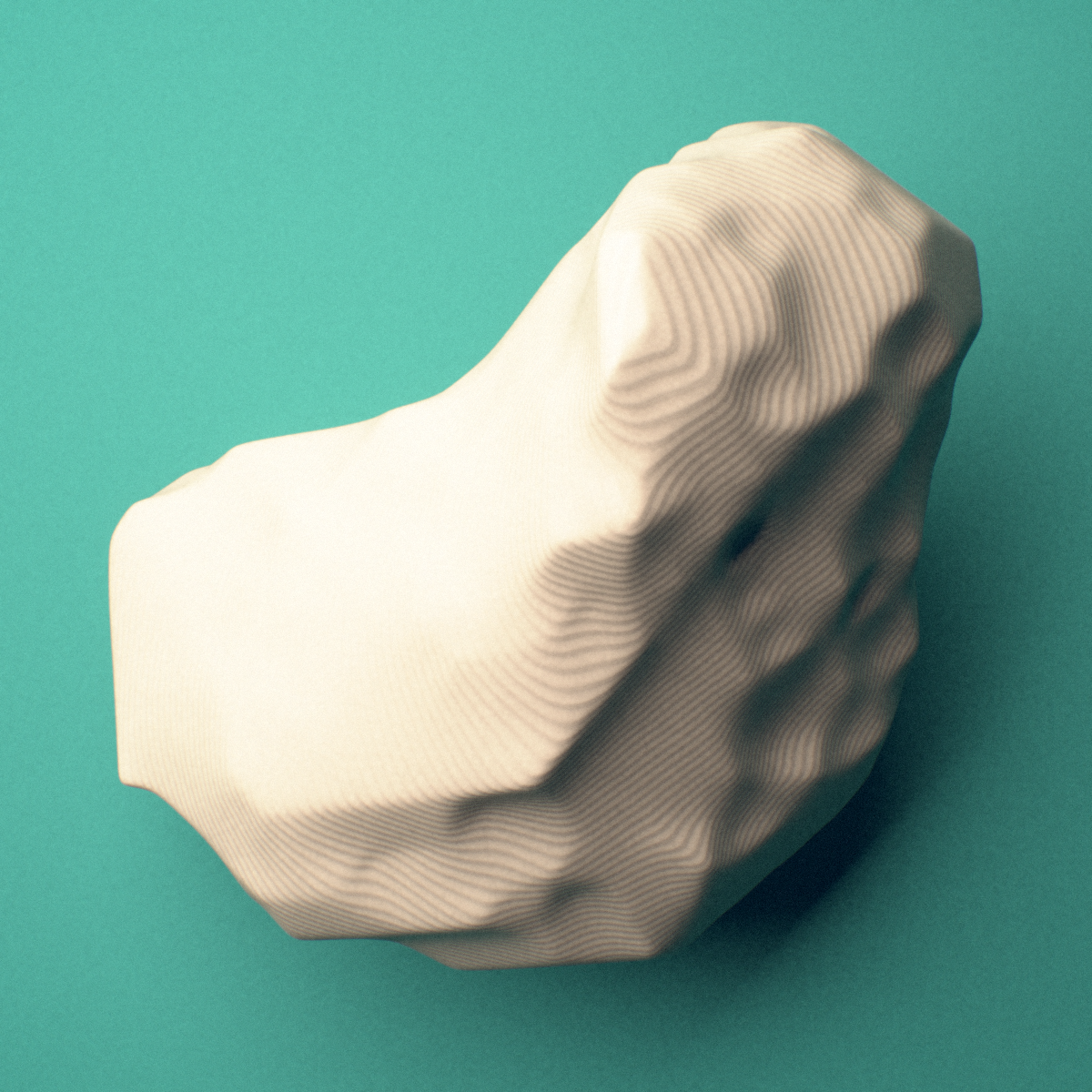 3D-printed Left trapezoid bone (wrist), oblique view showing the proximal articular surface.