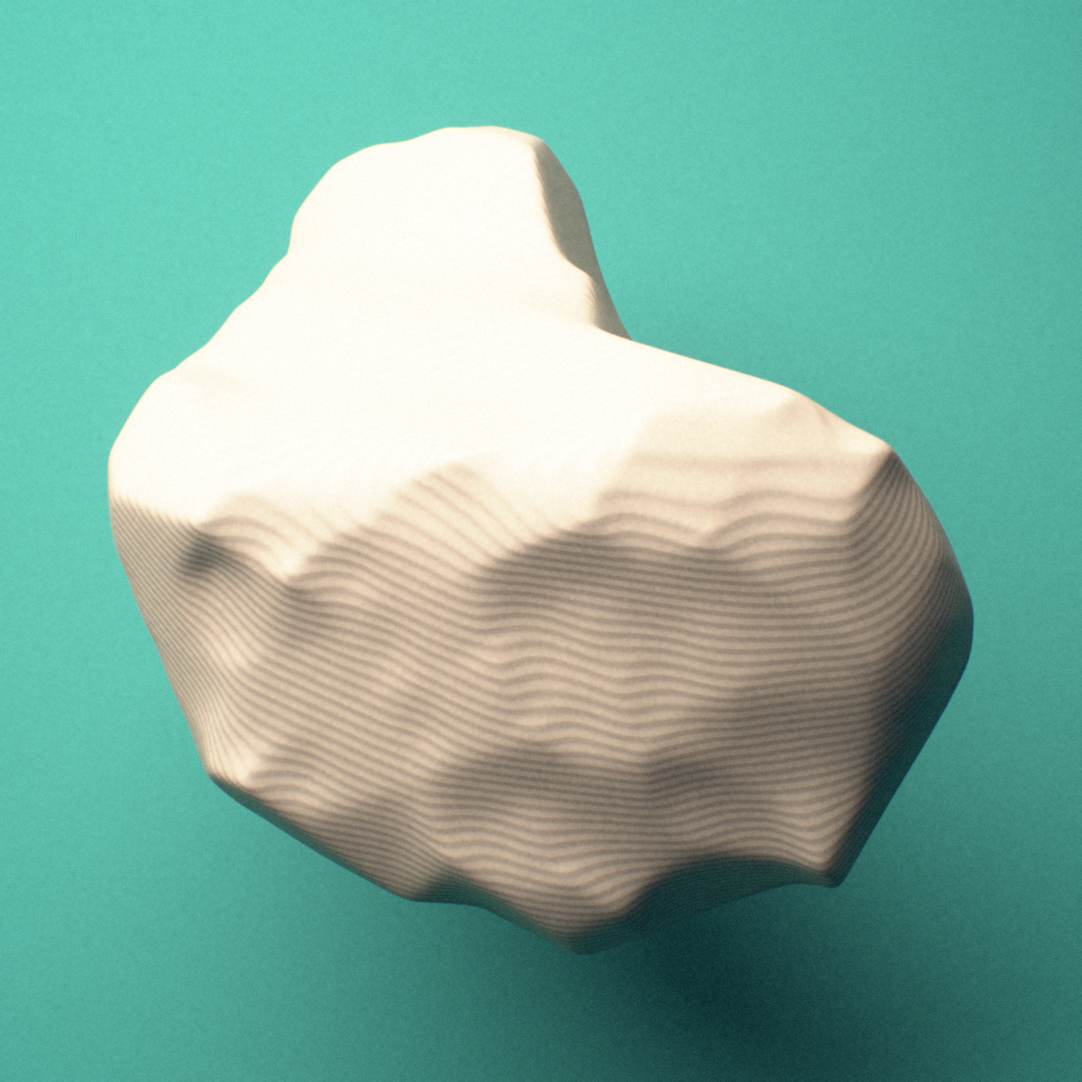 3D-printed Left trapezoid bone (wrist), lateral view showing the distal articular surface.