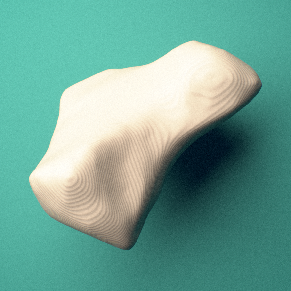 3D-printed Right trapezoid bone (wrist), oblique view showing the proximal articular surface.