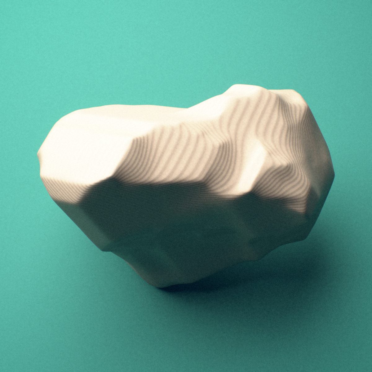 3D-printed Left triquetrum bone (wrist), lateral view showing the proximal articular surface.