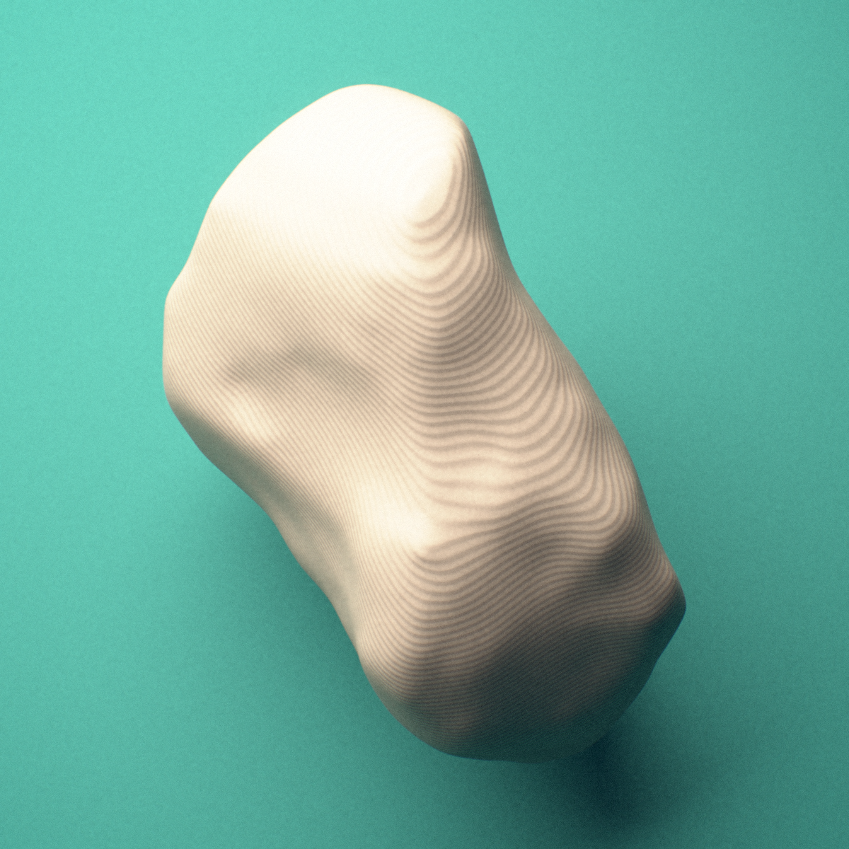 3D-printed Right triquetrum bone (wrist), lateral view showing the proximal articular surface.