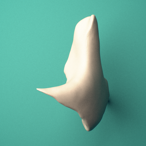 3D-printed Left zygomatic bone (cheekbone), posterior oblique view showing the frontal process.