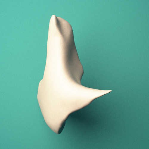 3D-printed Right zygomatic bone (cheekbone), posterior oblique view showing the frontal process.
